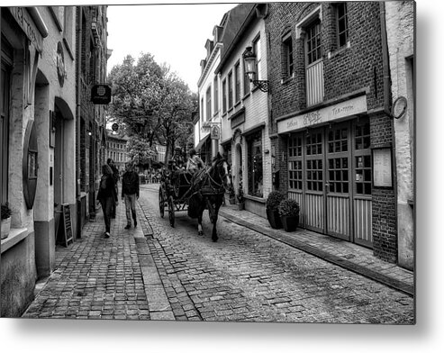 Belgium Metal Print featuring the photograph Bruges BW5 by Ingrid Dendievel