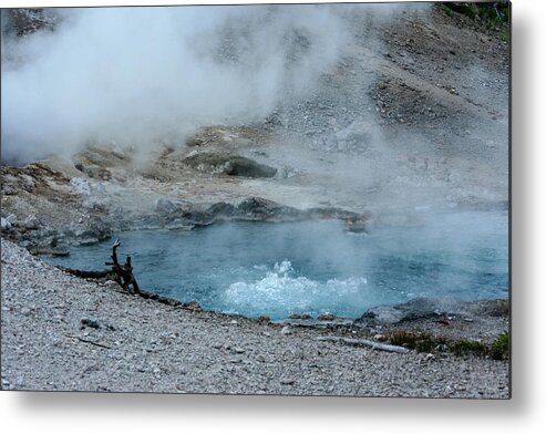 Yellowstone Metal Print featuring the photograph Bubbling Hot Springs, Yellowstone by Aashish Vaidya