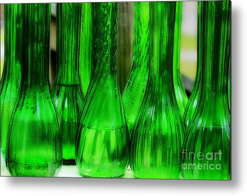 Glass Vases Metal Print featuring the photograph Bud Vases by Michael Eingle