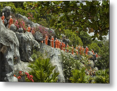 Lanka Metal Print featuring the photograph Buddha statues in Dambula by Patricia Hofmeester