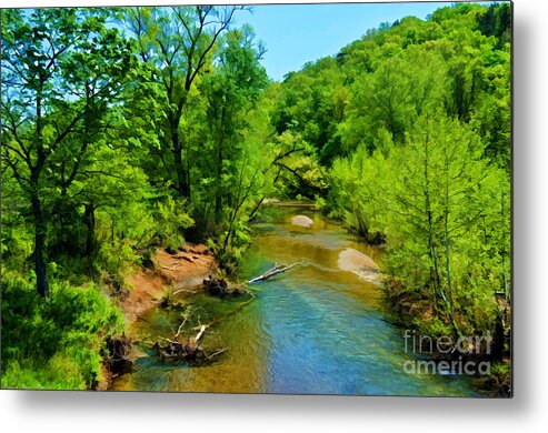  Metal Print featuring the photograph Buffalo Creek - Digital Paint by Debbie Portwood