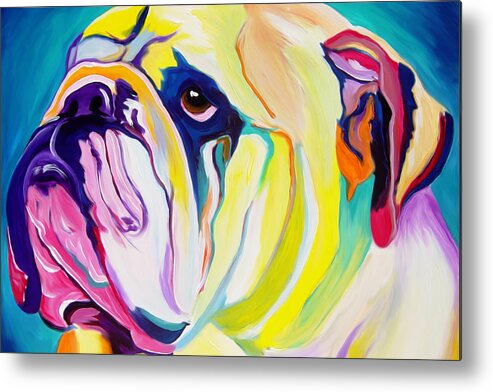 English Metal Print featuring the painting Bulldog - Bully by Dawg Painter