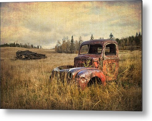 Old Truck Metal Print featuring the photograph Bullet Riddled by Theresa Tahara