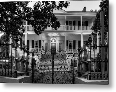Burgwin Wright House Metal Print featuring the photograph Burgwin Wright House in Black and White by Greg and Chrystal Mimbs