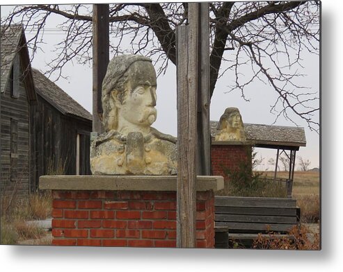 Western Metal Print featuring the photograph Busts in Frontier City by Keith Stokes