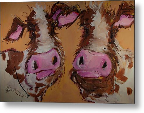 Cow Metal Print featuring the photograph Buttercup and Bella by Terri Einer