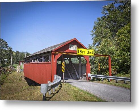 America Metal Print featuring the photograph Buttonwood/Blockhouse Covered Bridge by Jack R Perry