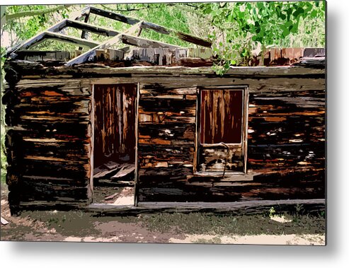 Cabin Metal Print featuring the photograph Cabin in the Woods by Ellen Heaverlo