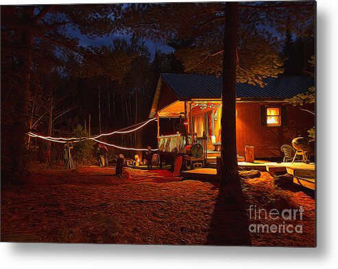 Minnesota Metal Print featuring the photograph Cabin in the Woods by Lori Dobbs