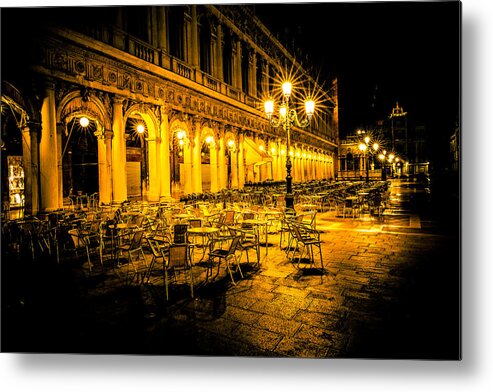 Venice Metal Print featuring the photograph Cafe in Venice by Lev Kaytsner