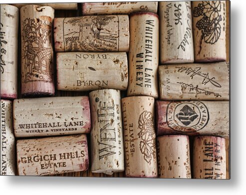 Wine Metal Print featuring the photograph California Corks by Nancy Ingersoll