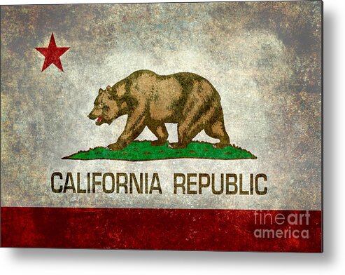 California Metal Print featuring the digital art California Republic state flag by Sterling Gold