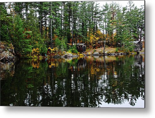 French River Metal Print featuring the photograph Camp On The River by Debbie Oppermann
