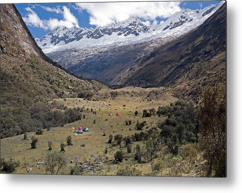 Andes Metal Print featuring the photograph Camping in Huaripampa Valley by Aivar Mikko