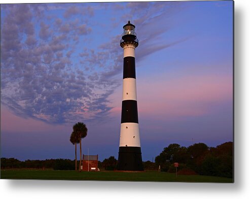 Cape Canaveral Lighthouse; Cape Canaveral; Cape Canaveral Air Force Station; Iron Lighthouse; Florida Metal Print featuring the photograph Canaveral Light by Ben Prepelka