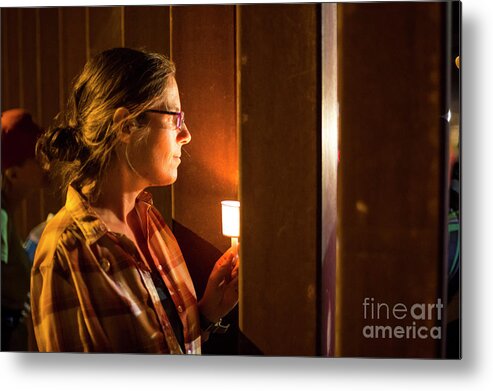 Immigration Metal Print featuring the photograph Candle at U.S.-Mexico Border by Jim West