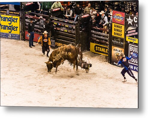 Bull Riding Metal Print featuring the photograph Can't Ride Them All by Charles McCleanon
