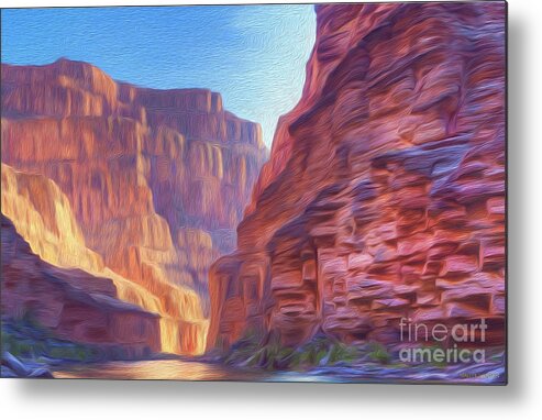 Canyon Metal Print featuring the mixed media Canyon Light by Walter Colvin