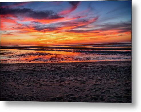 Sand Metal Print featuring the photograph Cape Cod Fall Sunset by Dave Files