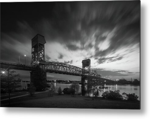 Cape Fear River Metal Print featuring the photograph Cape Fear Memorial Bridge by Nick Noble