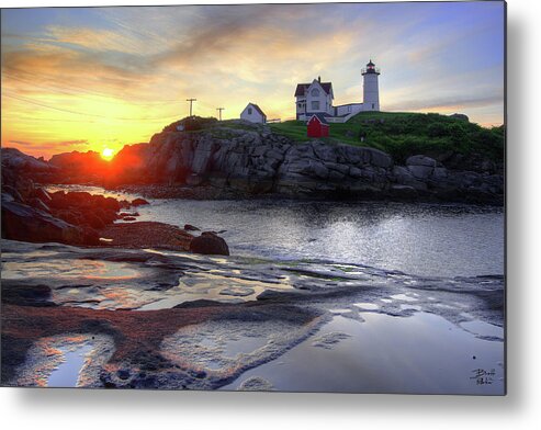 Sunrise Metal Print featuring the photograph Cape Neddick Lighthouse Sunrise by Brett Pelletier