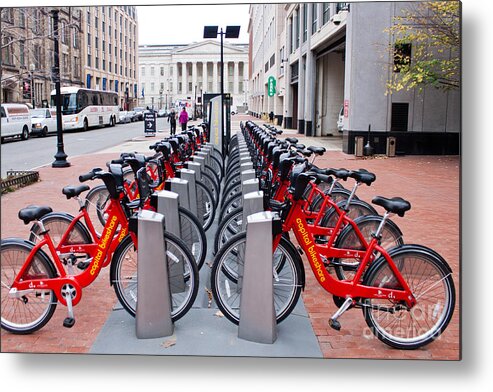Rental Metal Print featuring the photograph Capital Bikeshare by Thomas Marchessault