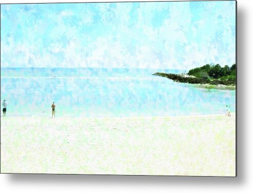 Beach Metal Print featuring the mixed media Captiva Beach Blind Pass by Florene Welebny