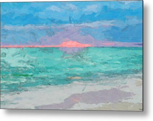  Metal Print featuring the digital art Caribbean Sunrise by David Hansen