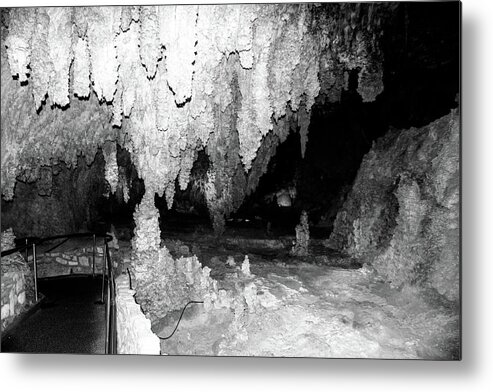 Walkway Inside The Cave Metal Print featuring the photograph Carlsbad Cavern Walkway by James Gay