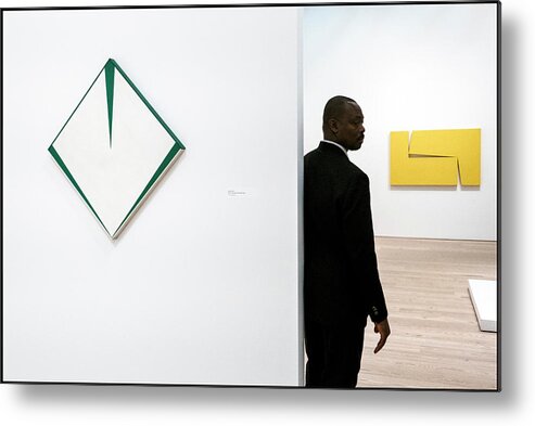 Amarillo Dos (1971) Metal Print featuring the photograph Carmen Herrera At The Whitney 1 by Frank Winters