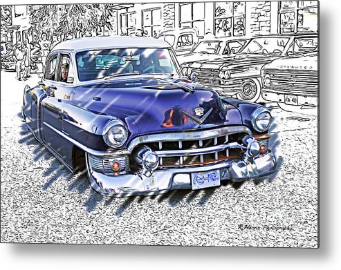 Cars Metal Print featuring the photograph Cartooned Caddy by Randy Harris