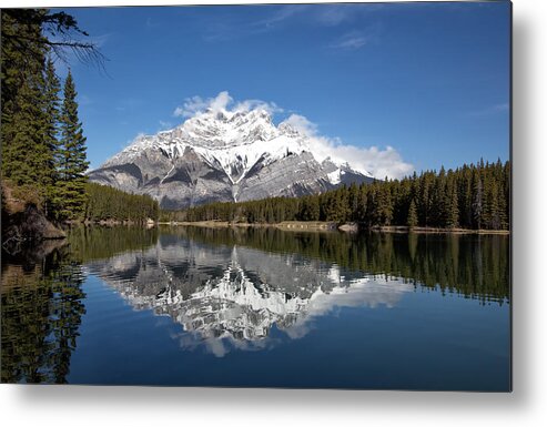 Reflections Metal Print featuring the photograph Cascade Mountain by Celine Pollard