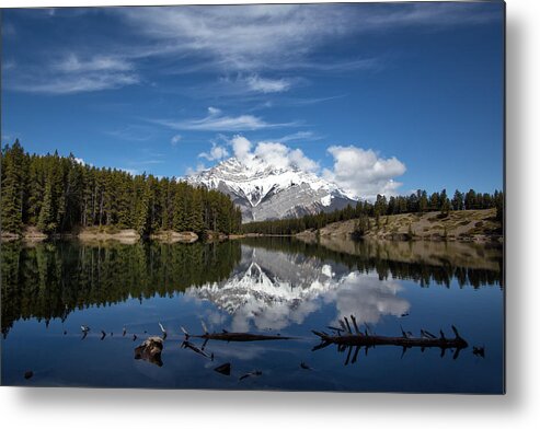 Reflections Metal Print featuring the photograph Cascade Mountain reflections by Celine Pollard