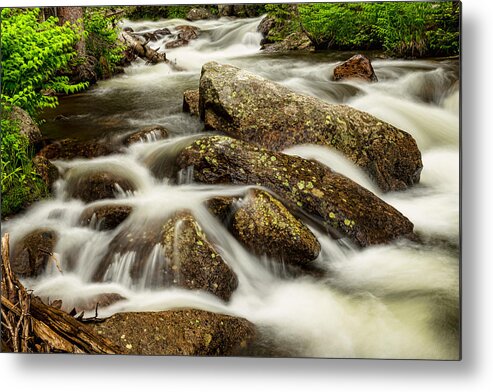 Rocky Metal Print featuring the photograph Cascading Water and Rocky Mountain Rocks by James BO Insogna