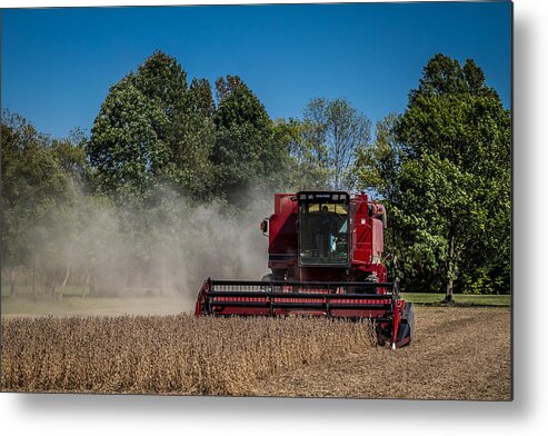 Axial Flow Metal Print featuring the photograph Case IH Bean Harvest by Ron Pate