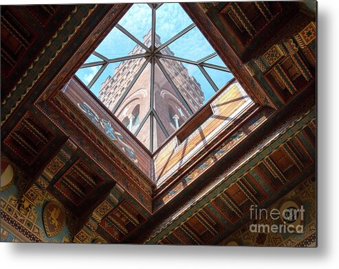 Genoa Metal Print featuring the photograph Ceiling and Tower of the Castello by Brenda Kean