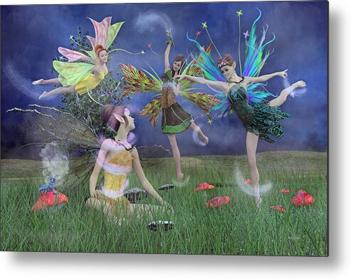 Fairy Metal Print featuring the digital art Celebration of Night Alice and Oz by Betsy Knapp