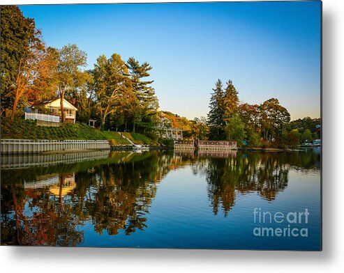 Bike Metal Print featuring the photograph Centerport Harbor Autumn Colors by Alissa Beth Photography