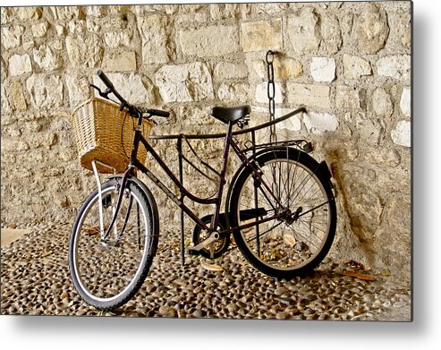 Bike Metal Print featuring the photograph Chained. by Elena Perelman