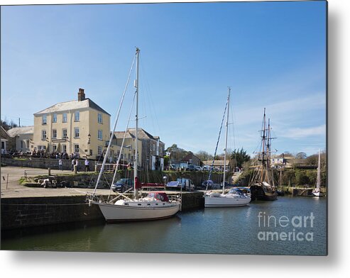 Charlestown Metal Print featuring the photograph Charlestown Harbour Cornwall by Terri Waters