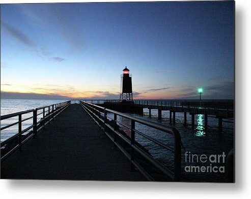 Charlevoix Metal Print featuring the photograph Charlevoix Light Tower by Laura Kinker