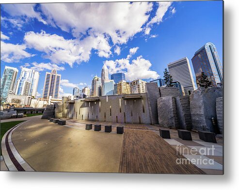 121 West Trade Metal Print featuring the photograph Charlotte North Carolina at Romare Bearden Park by Paul Velgos