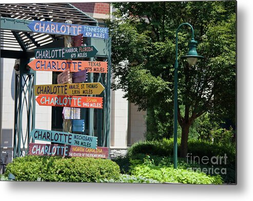 Charlotte Metal Print featuring the photograph Charlotte Signs on the Green by Jill Lang