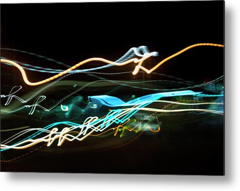 Abstract Metal Print featuring the photograph Chasing Cars by Greg and Chrystal Mimbs