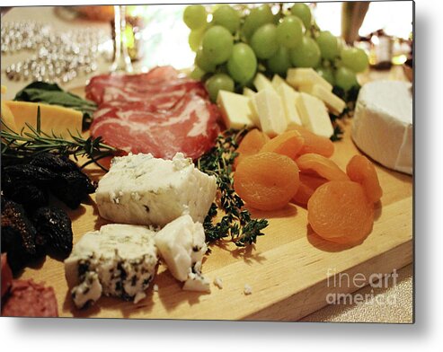 Cheese Metal Print featuring the photograph Cheese and Meat by Laura Kinker