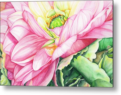 Dahlia Watercolor Metal Print featuring the painting Chelsea's Bouquet 2 by Lori Taylor