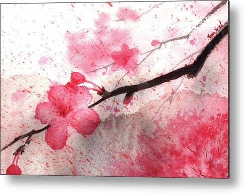 Cherry Blossom Metal Print featuring the painting Cherry Blossoms 1 by Sean Seal