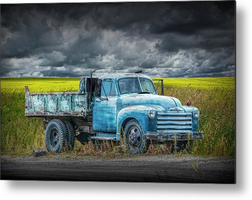 Truck Metal Print featuring the photograph Chevy Truck Stranded by the side of the Road by Randall Nyhof