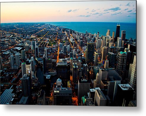 Sunset Metal Print featuring the photograph Chicago Skyline by Richard Zentner