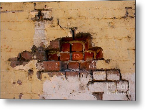 Bricks Metal Print featuring the photograph Chico Wall 79 by Suzanne Lorenz